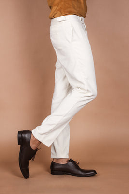 White Wide Wale Corduroy Trouser - Foberry USA
