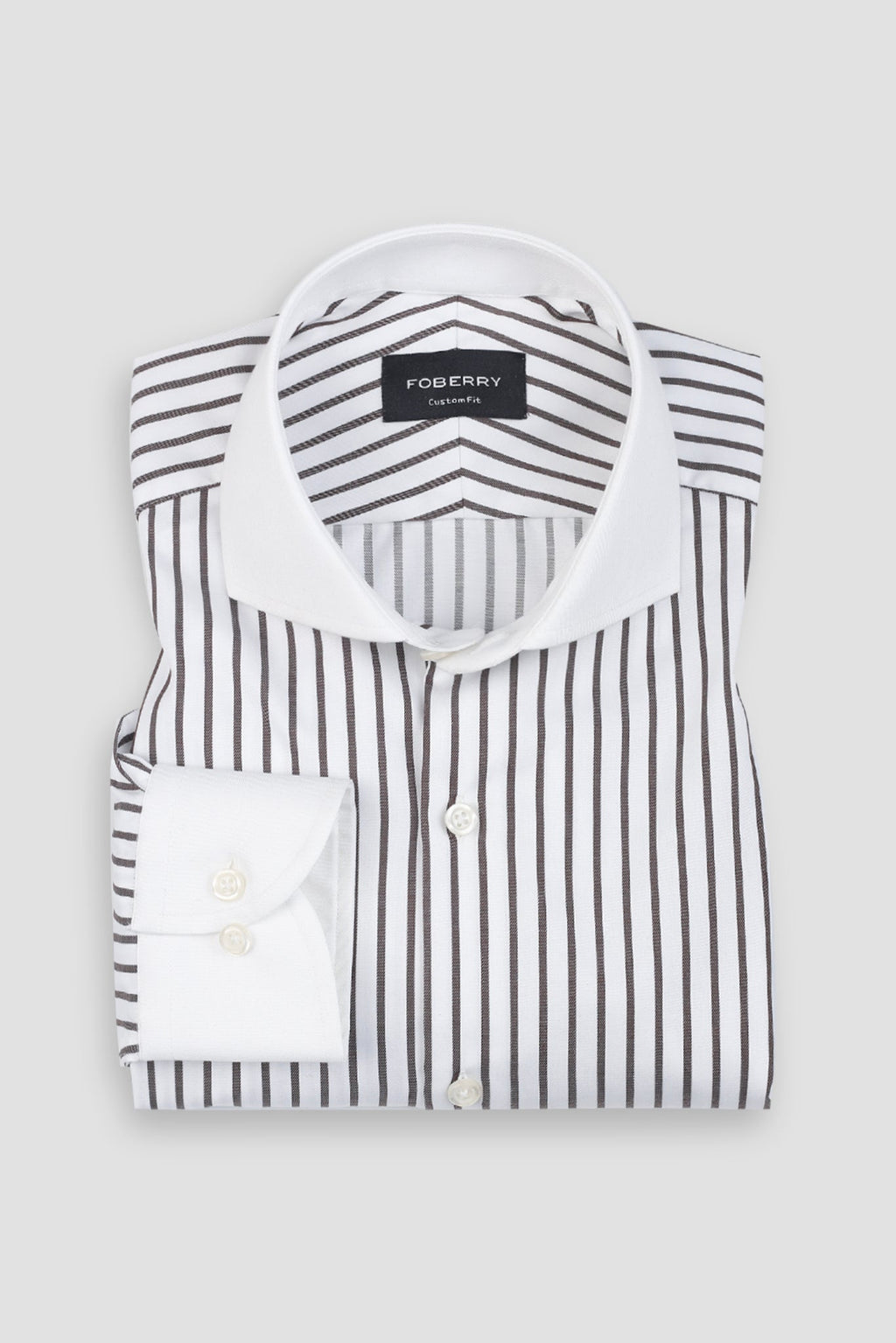 Brown Twill Striped Shirt