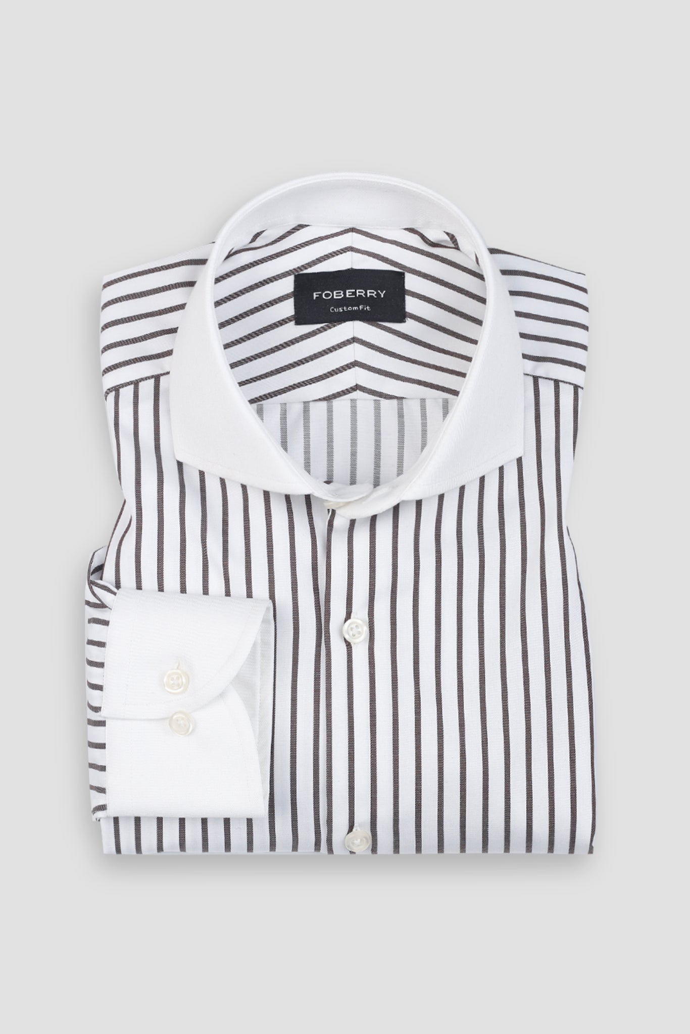 Brown Twill Striped Shirt