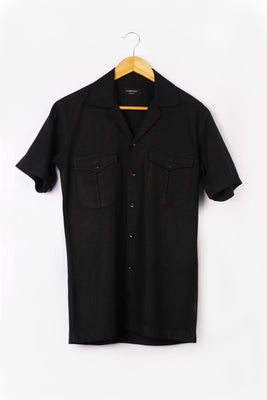 Black  Linen - Safari Shirt - Foberry USA