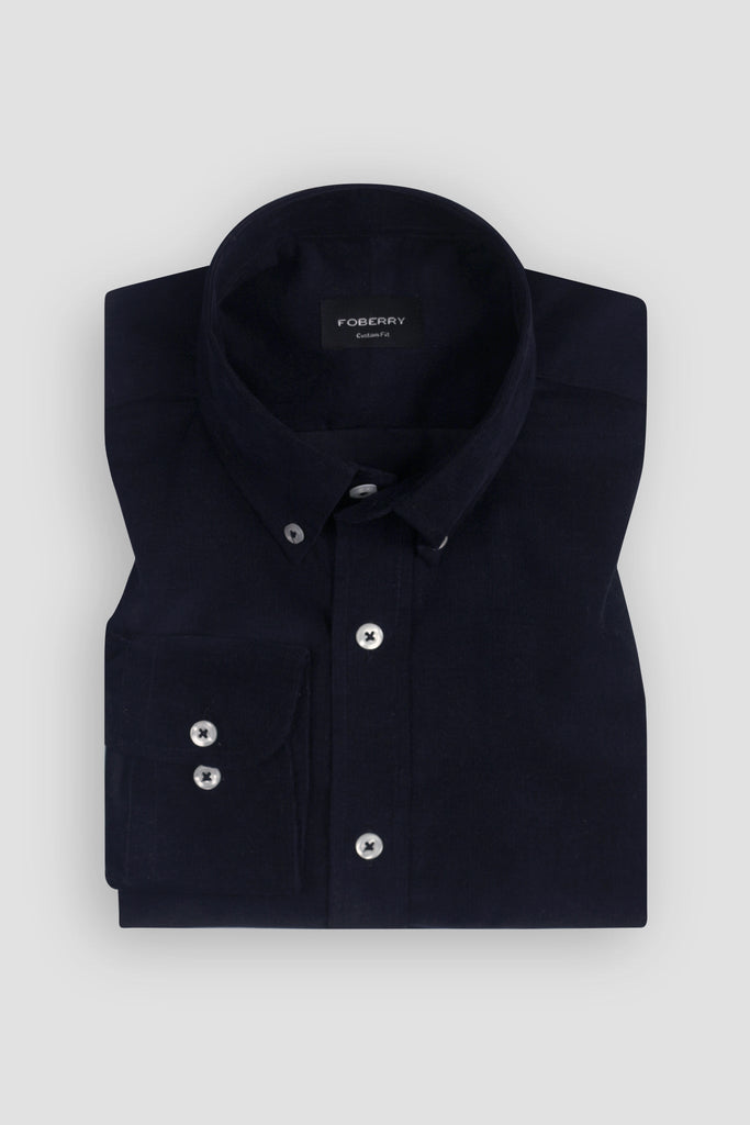 Soft Midnight Blue Corduroy Shirt