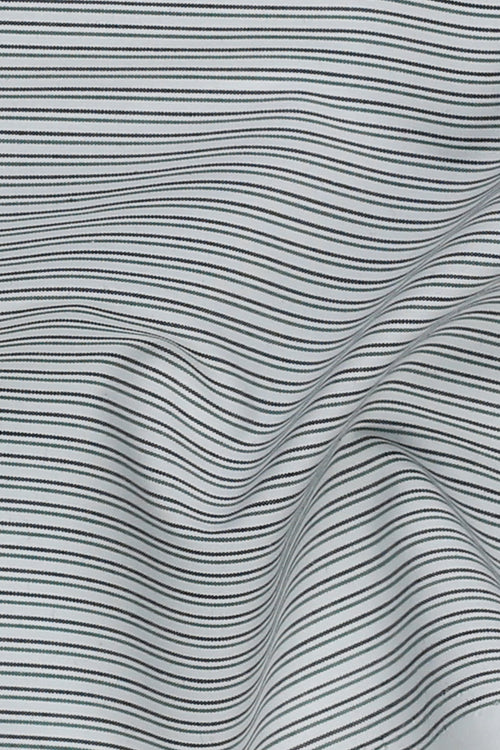 Charcoal Green Pencil Supima Cotton Stripes
