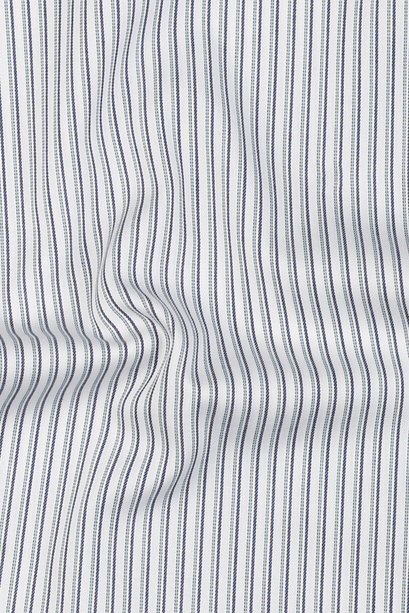 Midnight Blue With Green Parallel Striped Shirt