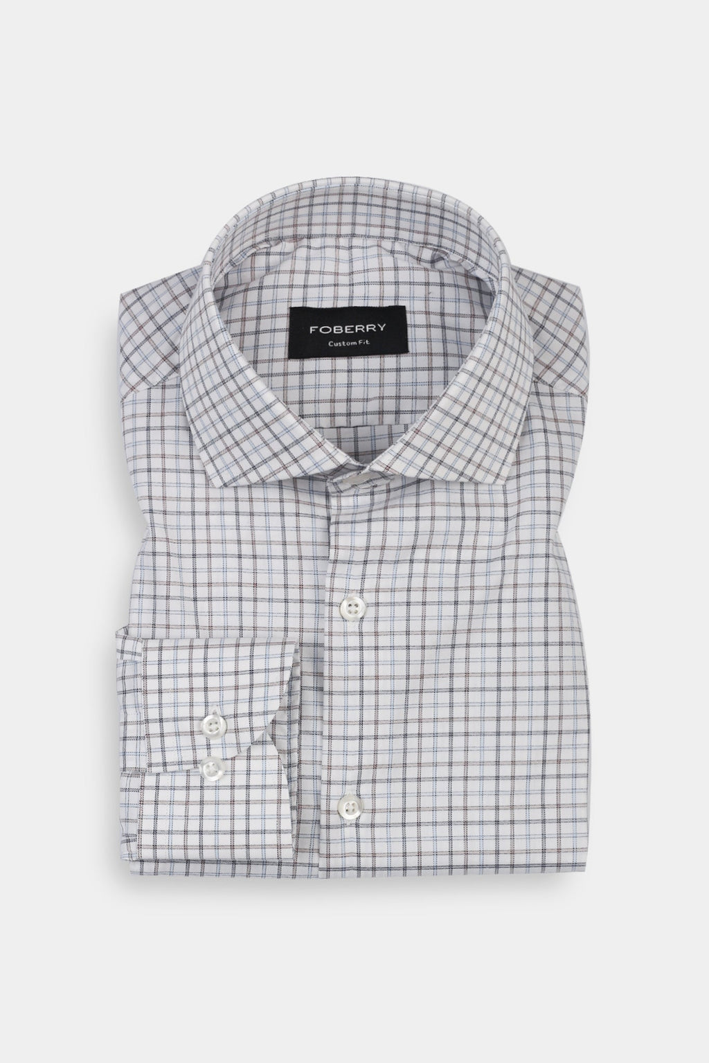 Hazel wood & Blue Grid Egyptian Shirt