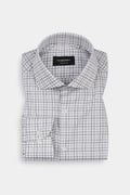 Hazel wood & Blue Grid Egyptian Shirt