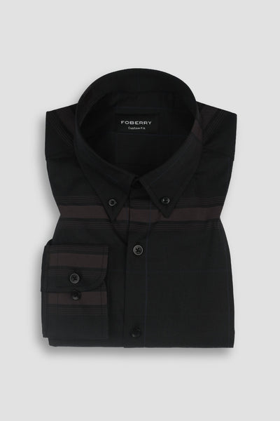Multi Pencil Horizontal Striped On Blue Shirt