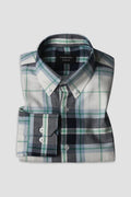 Blue Green Plaid Winter Flannel Shirt - Foberry USA