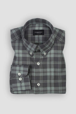 Sea Green Tartan Winter Flannel Shirt