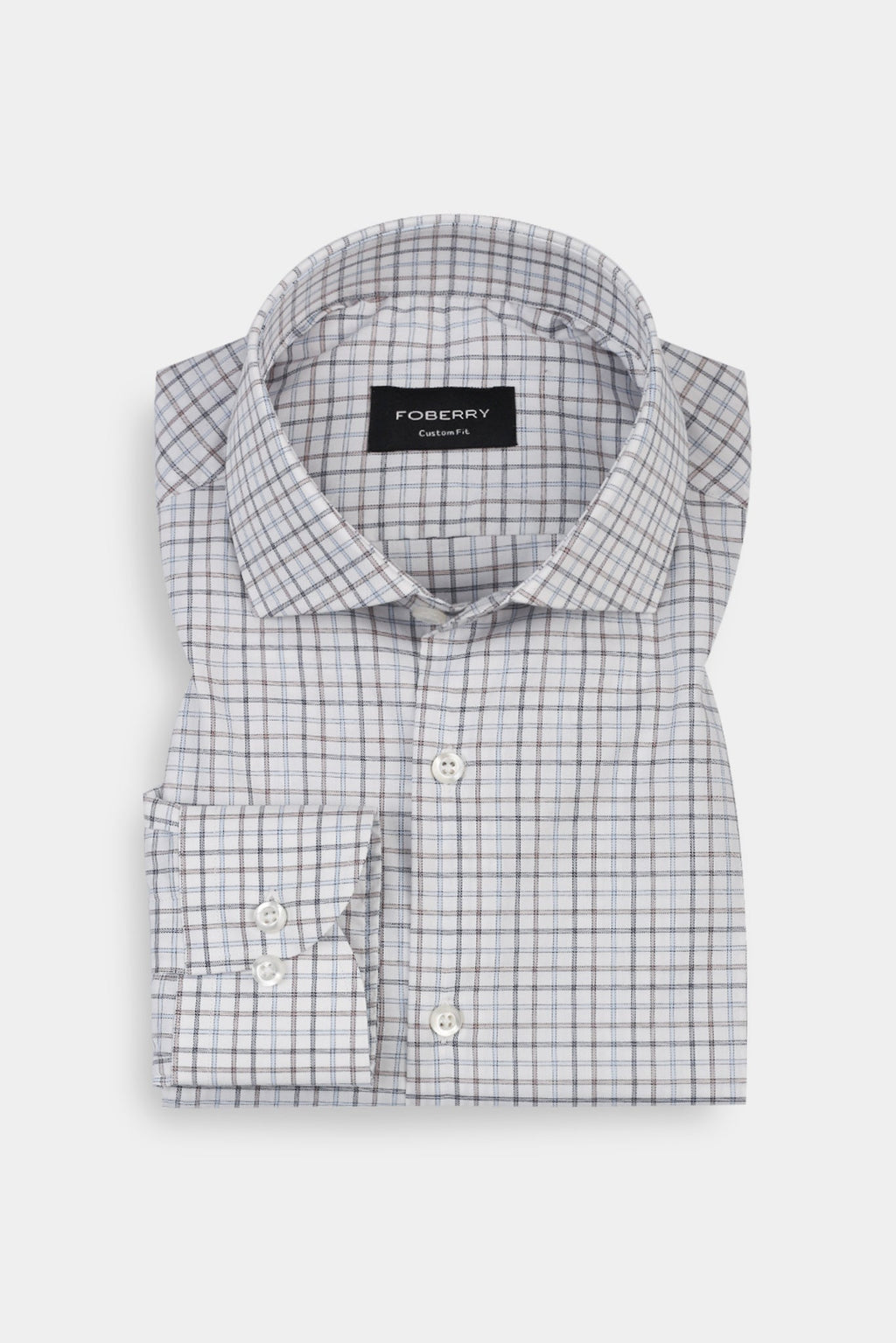Hazel wood & Blue Grid Egyptian Shirt
