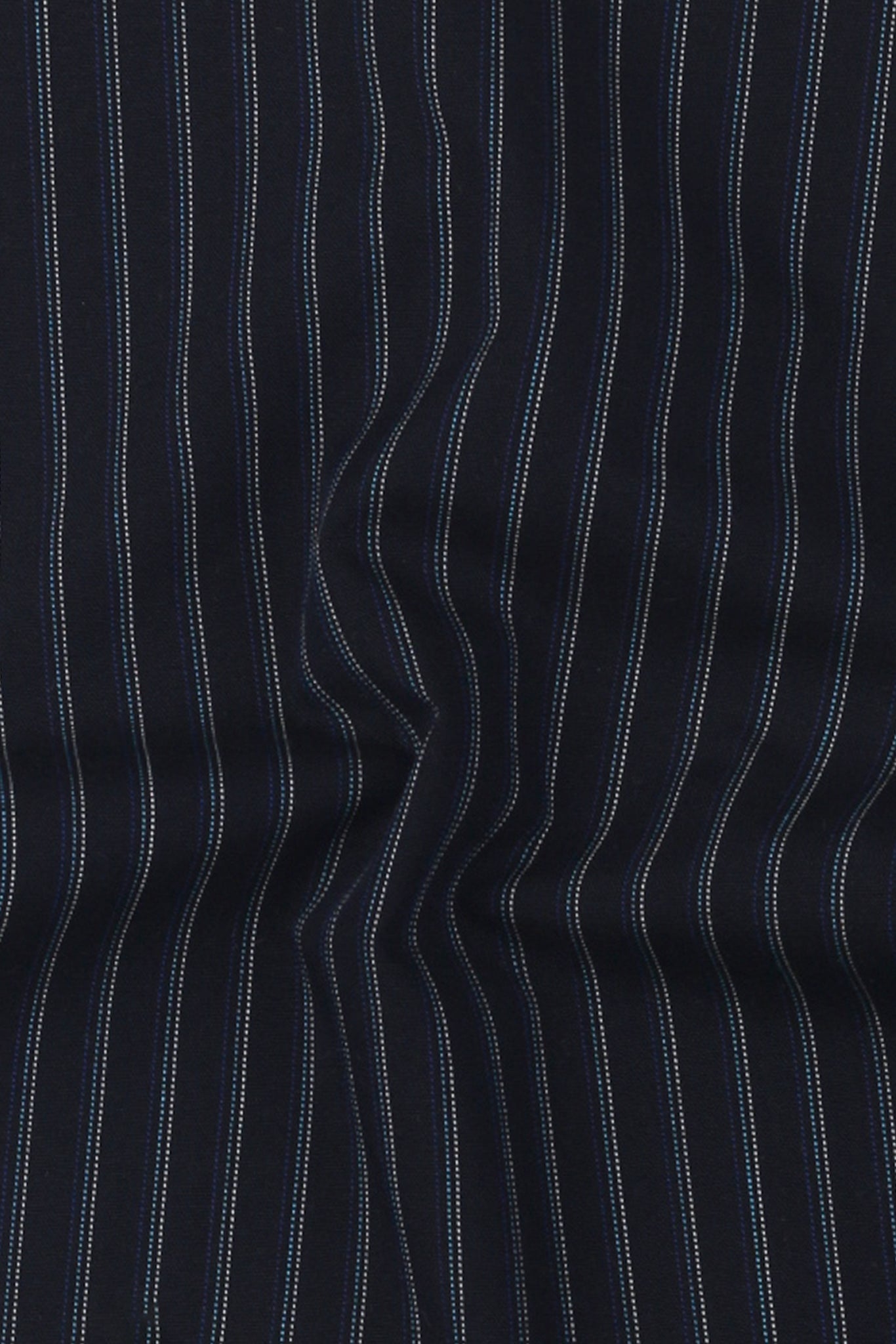 Blue And Black Hairline Striped Shirt