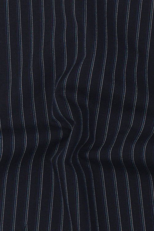 Blue And Black Hairline Striped