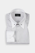 Ash Grey Egyptian Poplin Pin Collar Shirt
