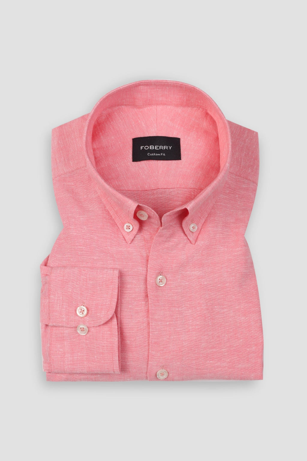 Salmon Pink Irish Linen Shirt