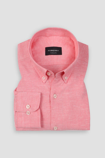 Salmon Pink Irish Linen Shirt