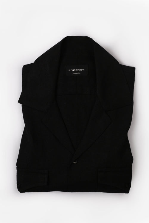 Black  Linen - Safari Shirt - Foberry USA