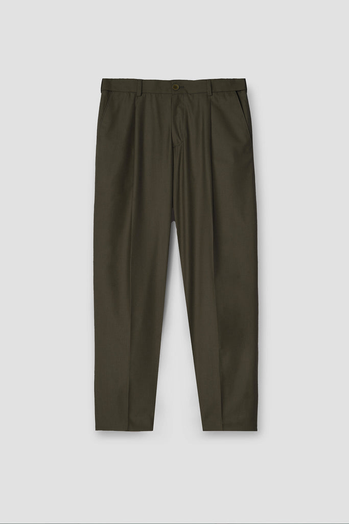 Olive Brown Tropical Wool Blended Dress Pant