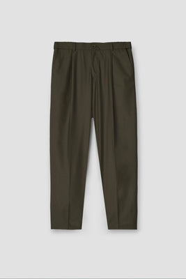 Olive Brown Tropical Wool Blended Dress Pant