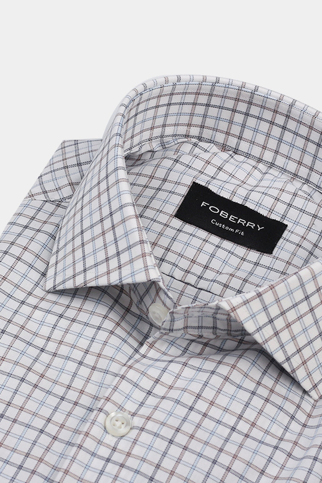 Hazel wood & Blue Grid Egyptian Shirt