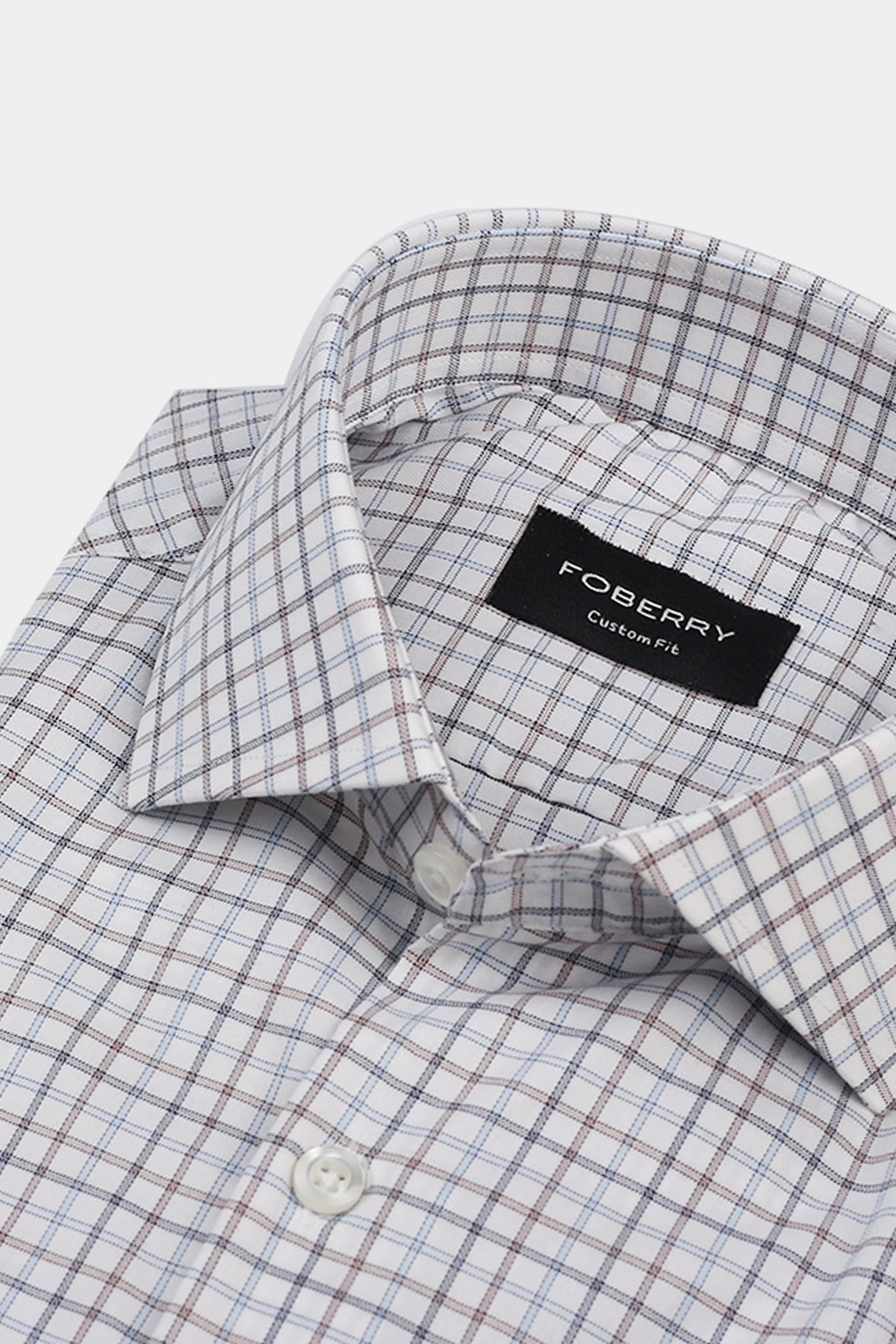 Hazel wood & Blue Grid Egyptian Shirt