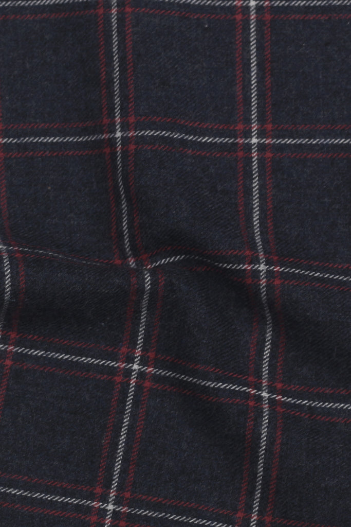 Soft Blue Windowpane Winter Flannel Shirt