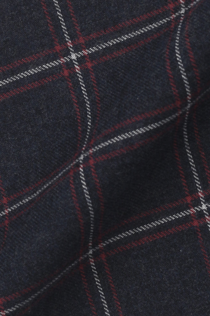 Soft Blue Windowpane Winter Flannel Shirt