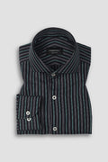 Teal Green and Grey Striped Shirt