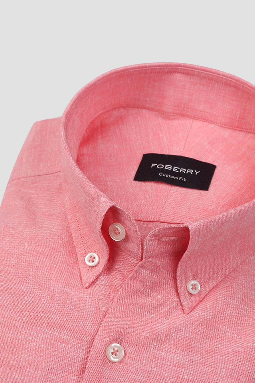 Salmon Pink Irish Linen Shirt