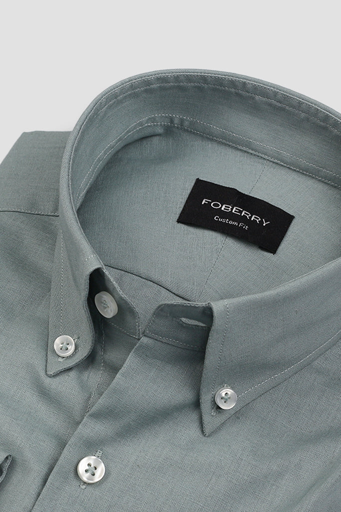 Aqua Grey Linen Shirt