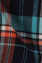 Load image into Gallery viewer, Orange Blue Tartan Winter Flannel Shirt - Foberry USA