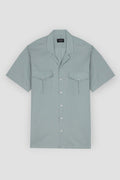 Aqua Grey Linen Safari Shirt