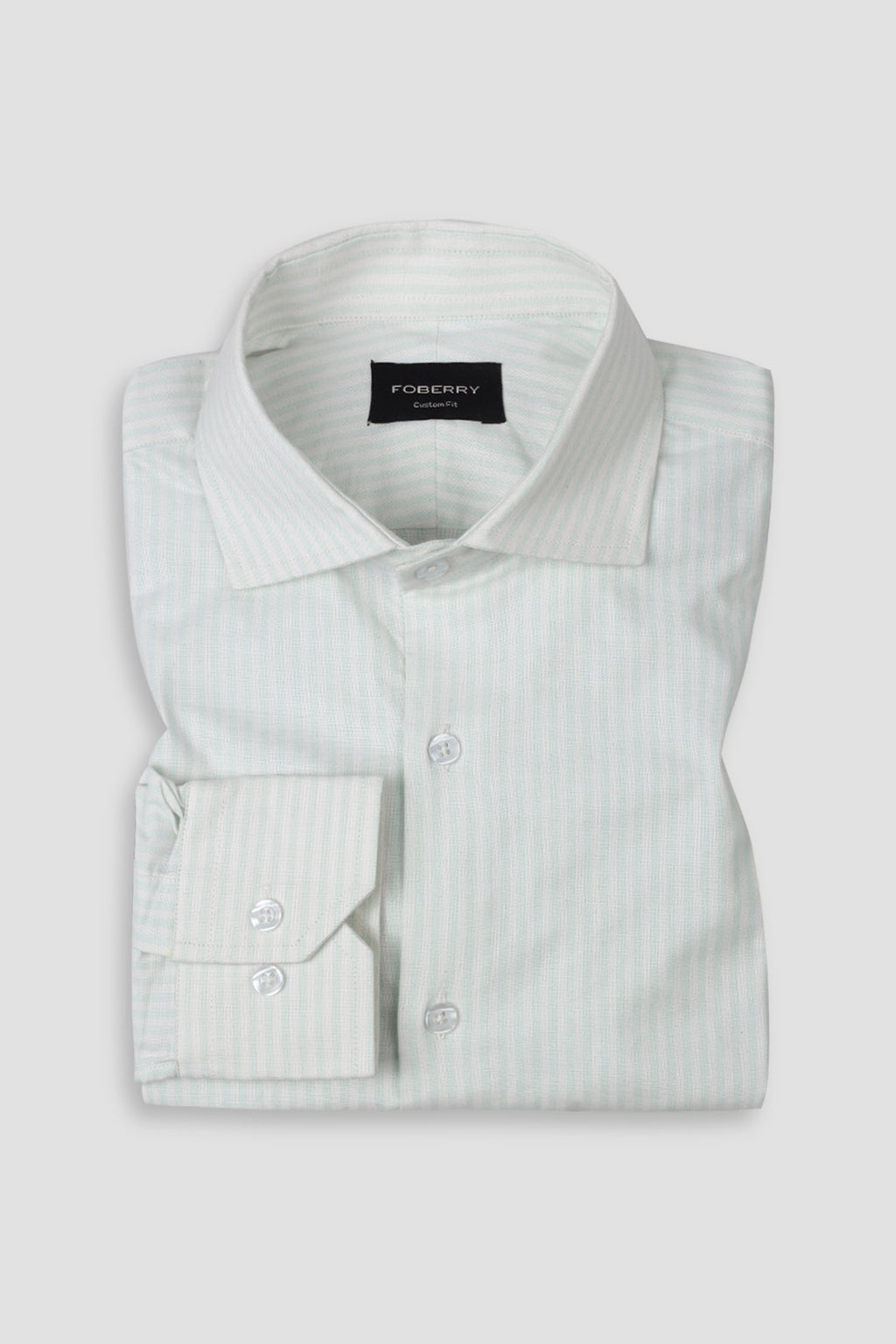 Soft Green Oxford Stripes Shirt