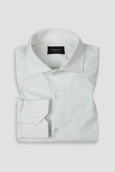 Soft Green Oxford Stripes Shirt