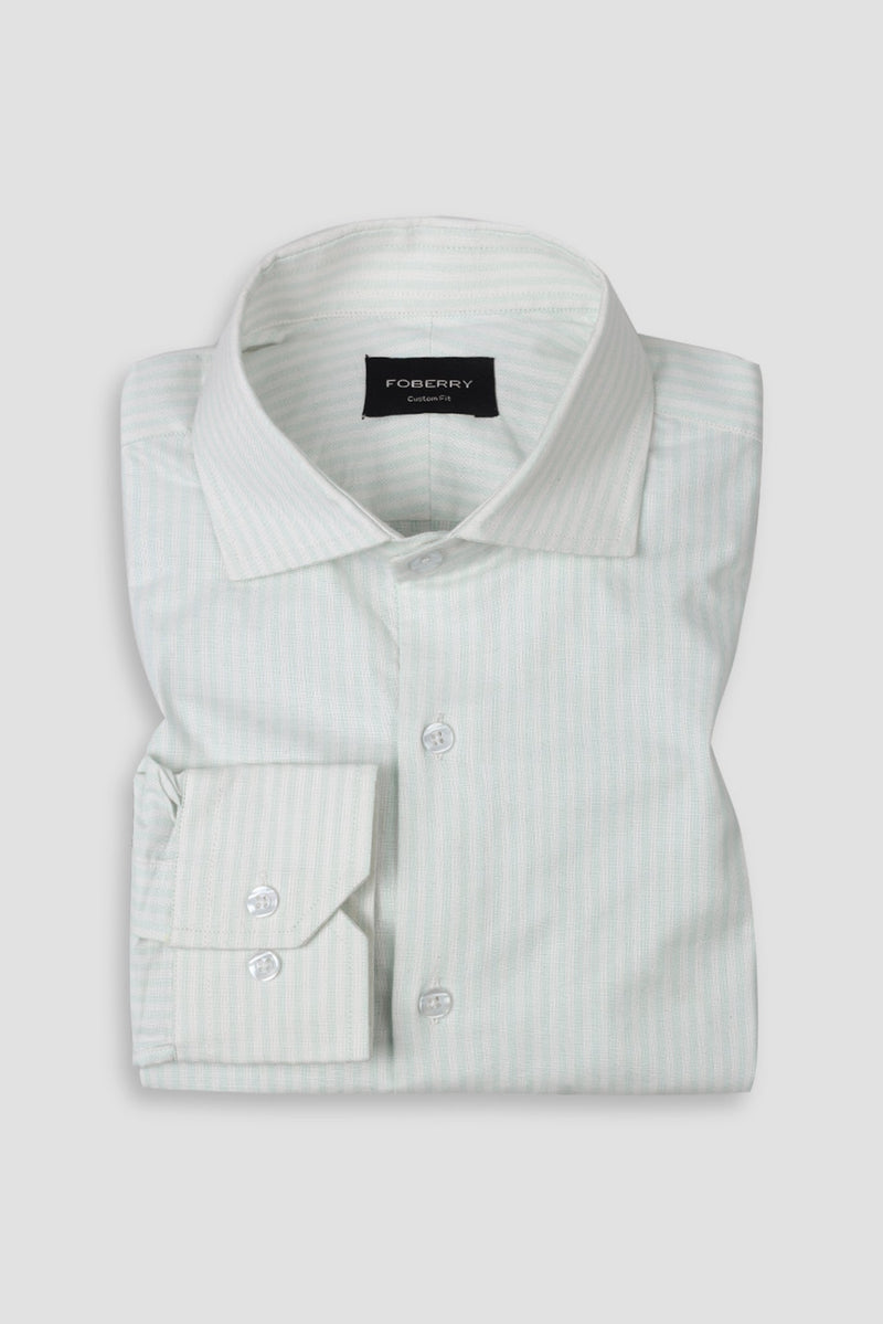 Soft Green Oxford Stripes Shirt
