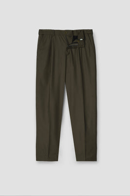 Olive Brown Tropical Wool Blended Dress Pant