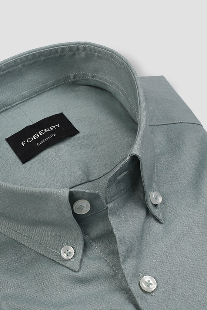 Aqua Grey Linen Shirt