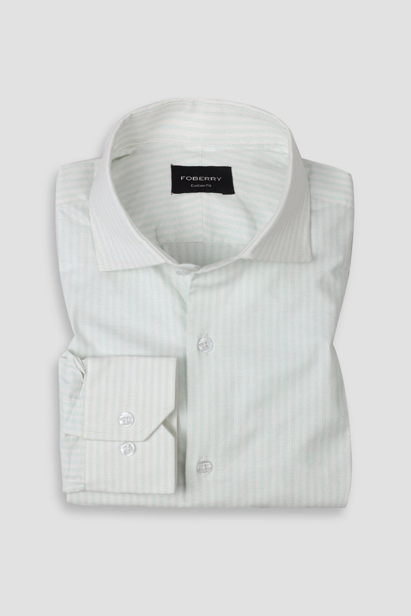 Soft Green Oxford Stripes Shirt