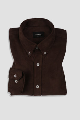 Mocha Brown Corduroy Shirt - Foberry USA