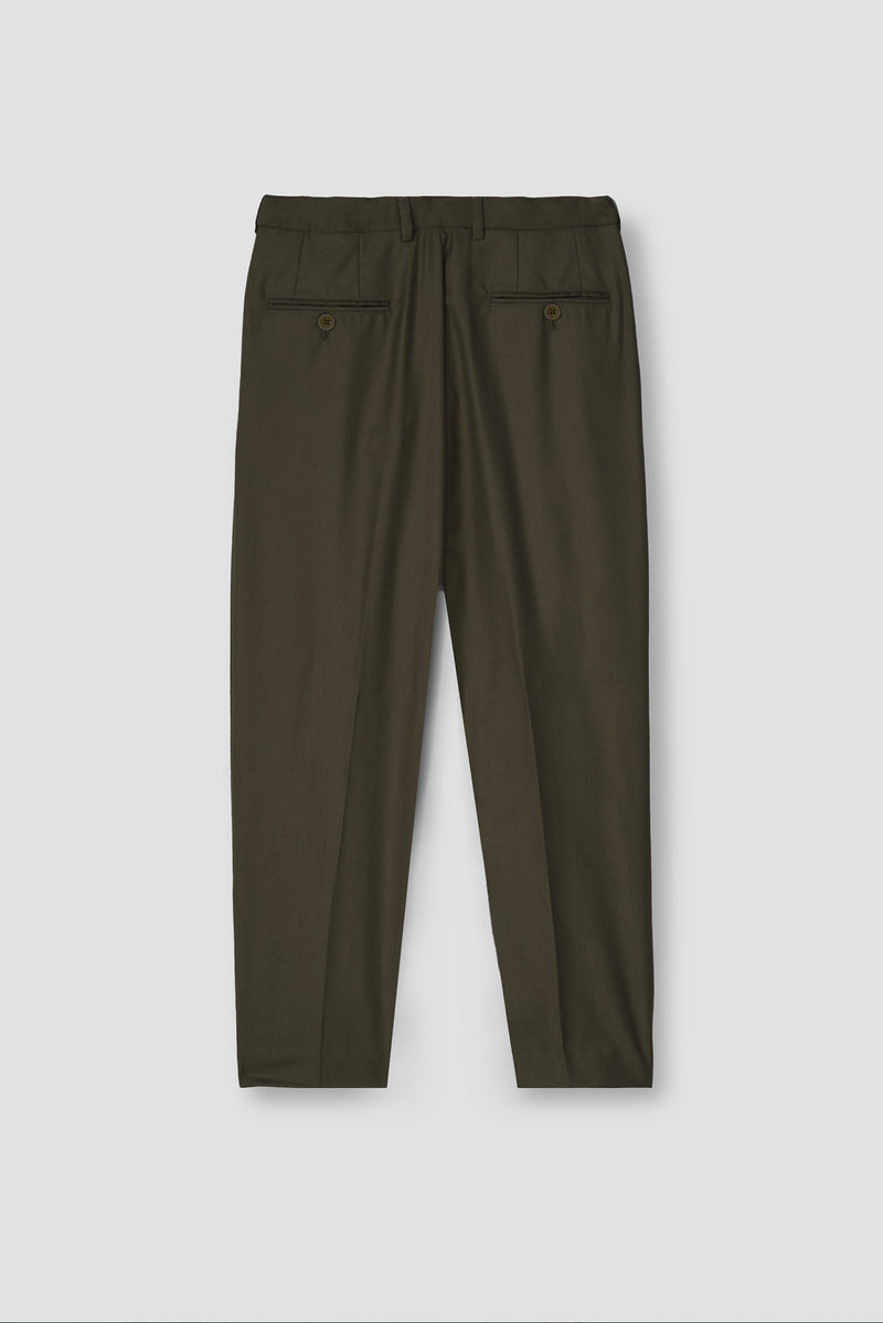 Olive Brown Tropical Wool Blended Dress Pant