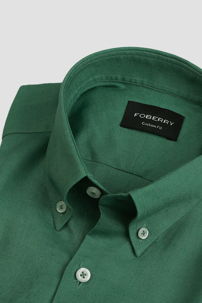Jade Green Irish Linen Shirt