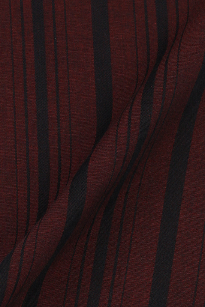 Crisp Maroon Balanced Stripes Shirt