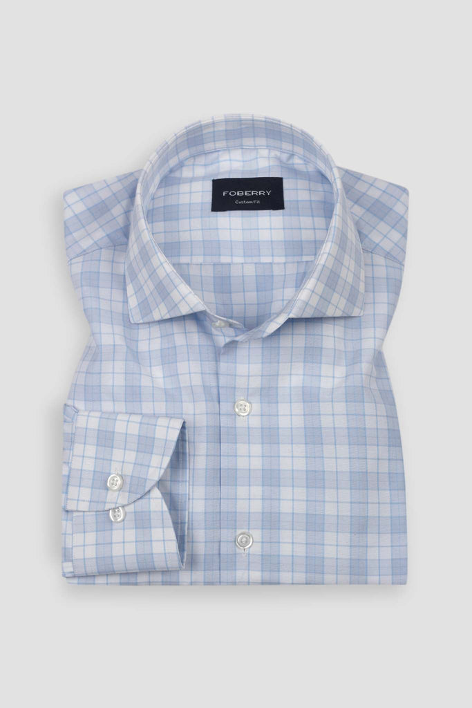Sky Blue Tattersall Check Shirt