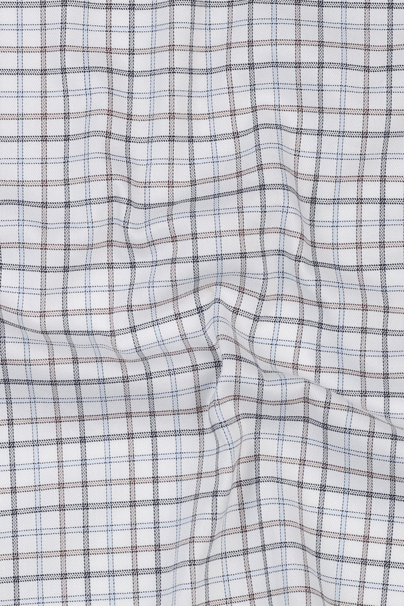 Hazel wood & Blue Grid Egyptian Shirt