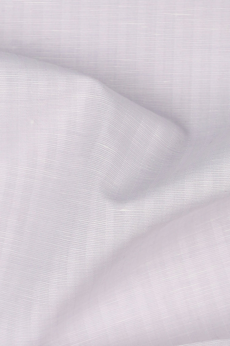 Lilac White Structured Stripes Linen