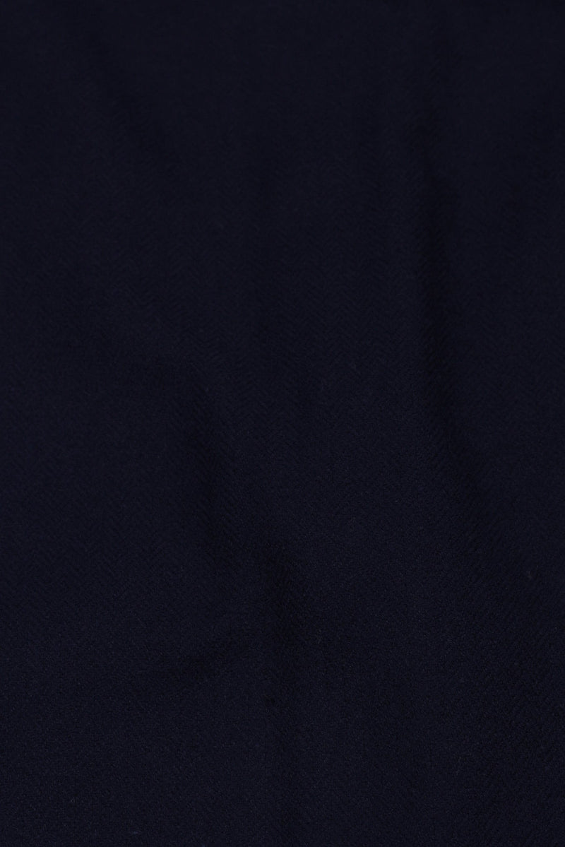 Navy Blue Herringbone Winter Flannel Shirt