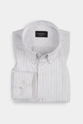 Brown & Blue Stitch Striped Shirt