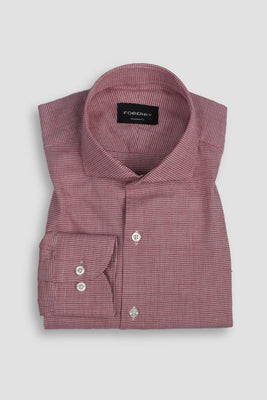 Maroon Houndstooth Shirt