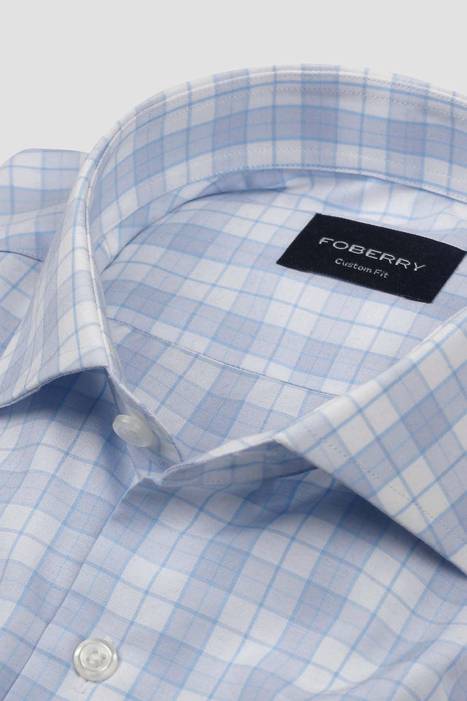 Sky Blue Tattersall Check Shirt