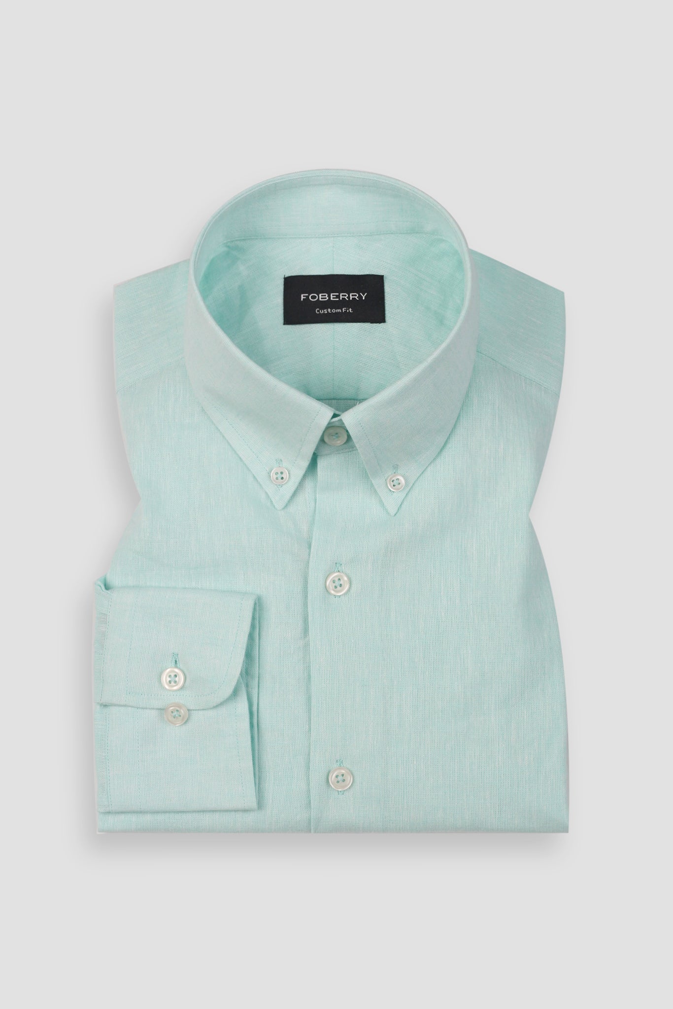 Soft Mint Green Irish Linen Shirt - Premium Men's Dress Shirt