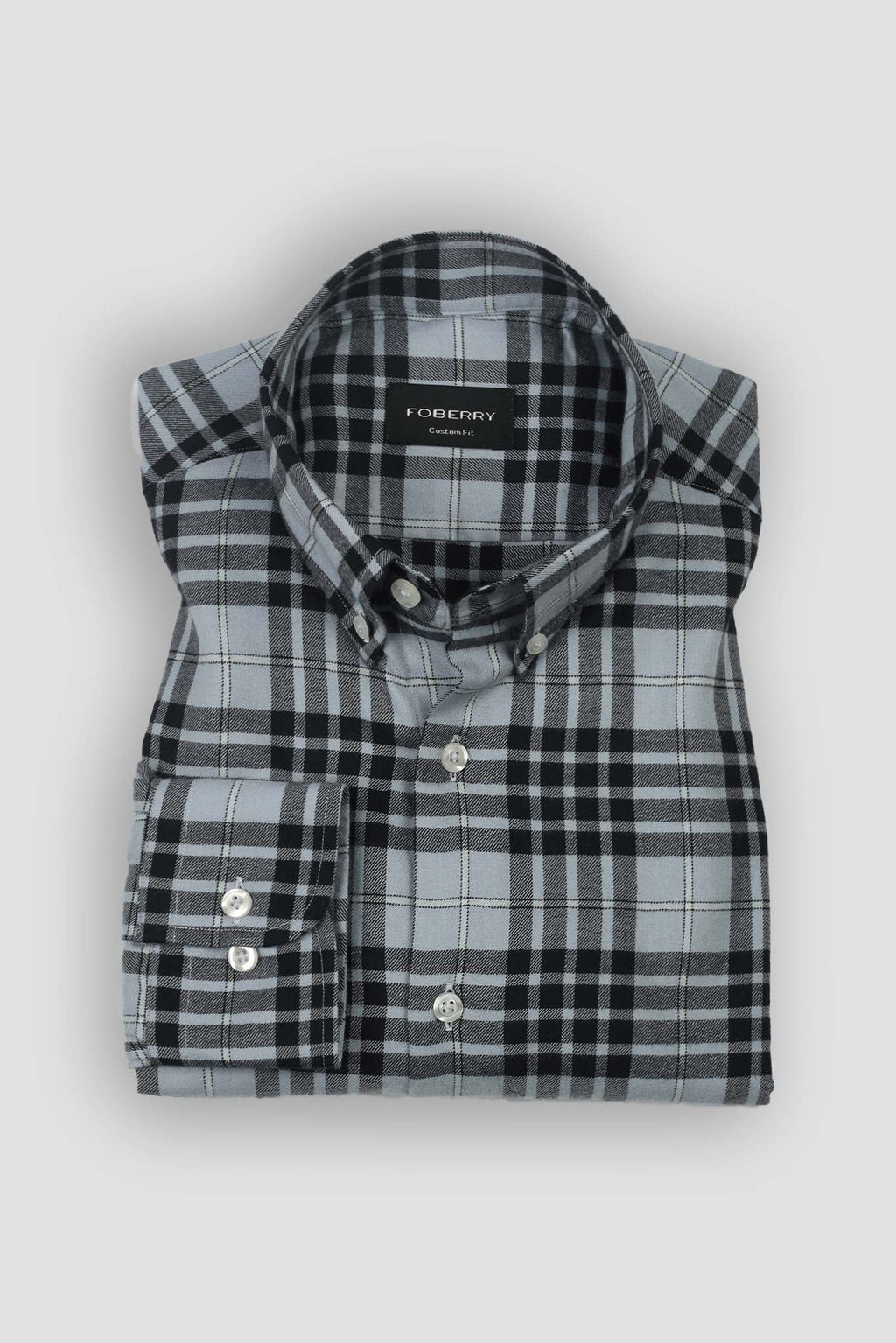 Sky Blue Tartan Winter Flannel Shirt