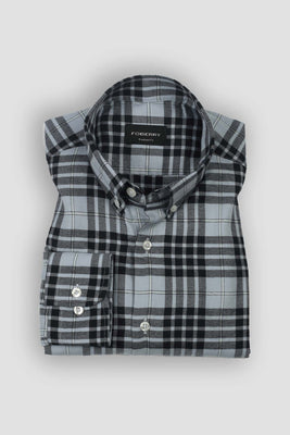 Sky Blue Tartan Winter Flannel Shirt